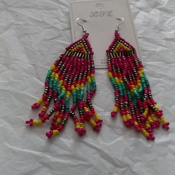 Boho Seeds Beaded  Earrings - Picture 2 of 2